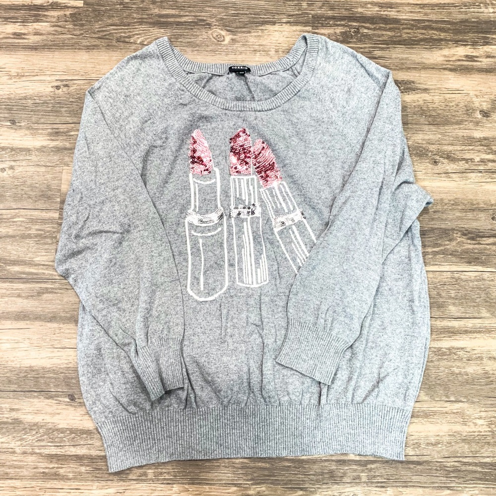 Torrid Lipstick Sequin Sweater